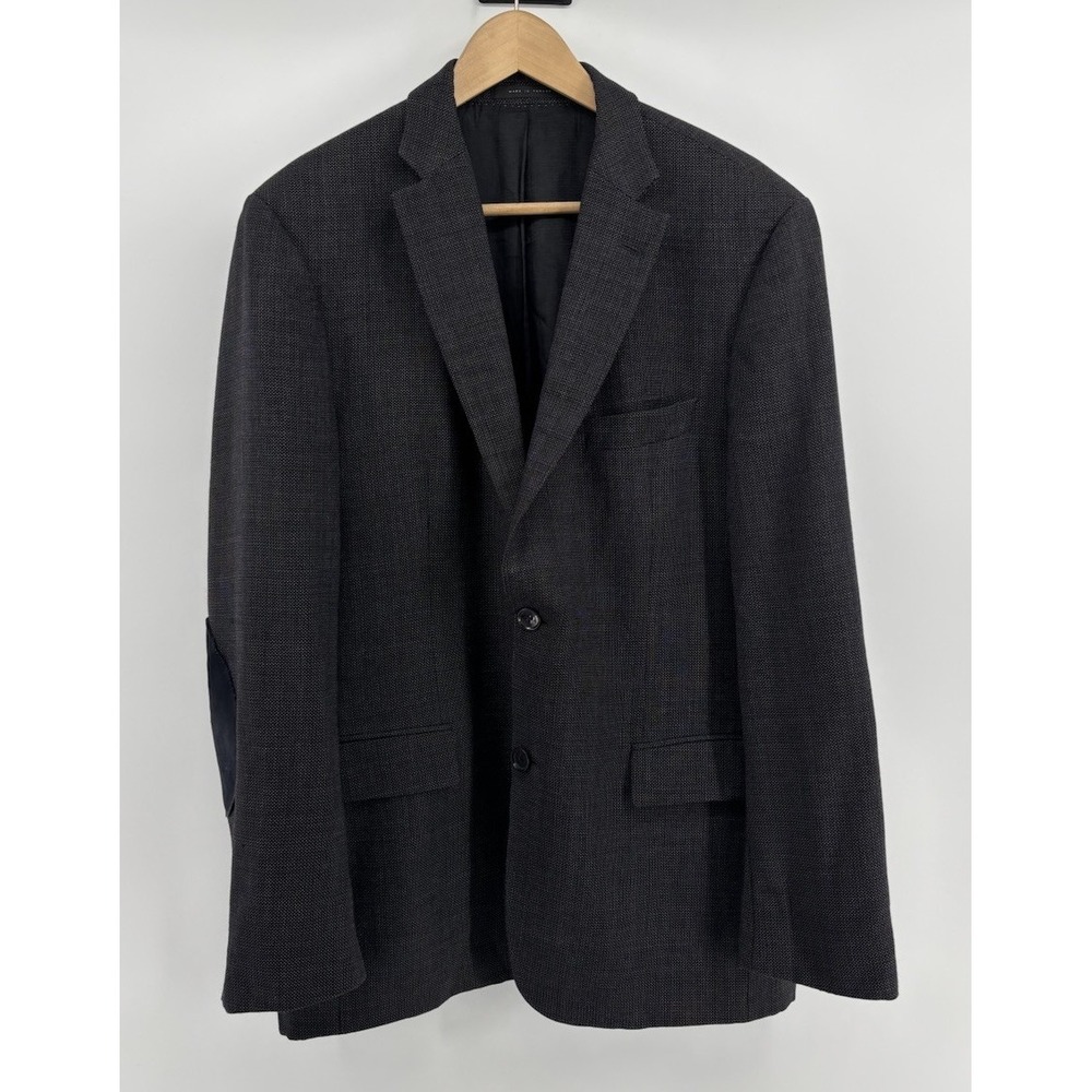 Hugo Boss Mens 40R Virgin Wool Charcoal Gray Blazer 2 Button Double Vent Pasini2